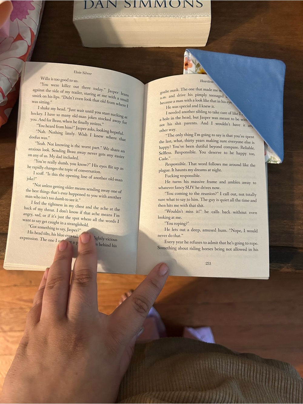 Blue Floral Corner Bookmark
